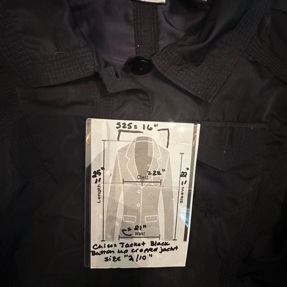 Chico's Black Cropped Bomber Utility Jacket Size 2 - Picture 11 of 11